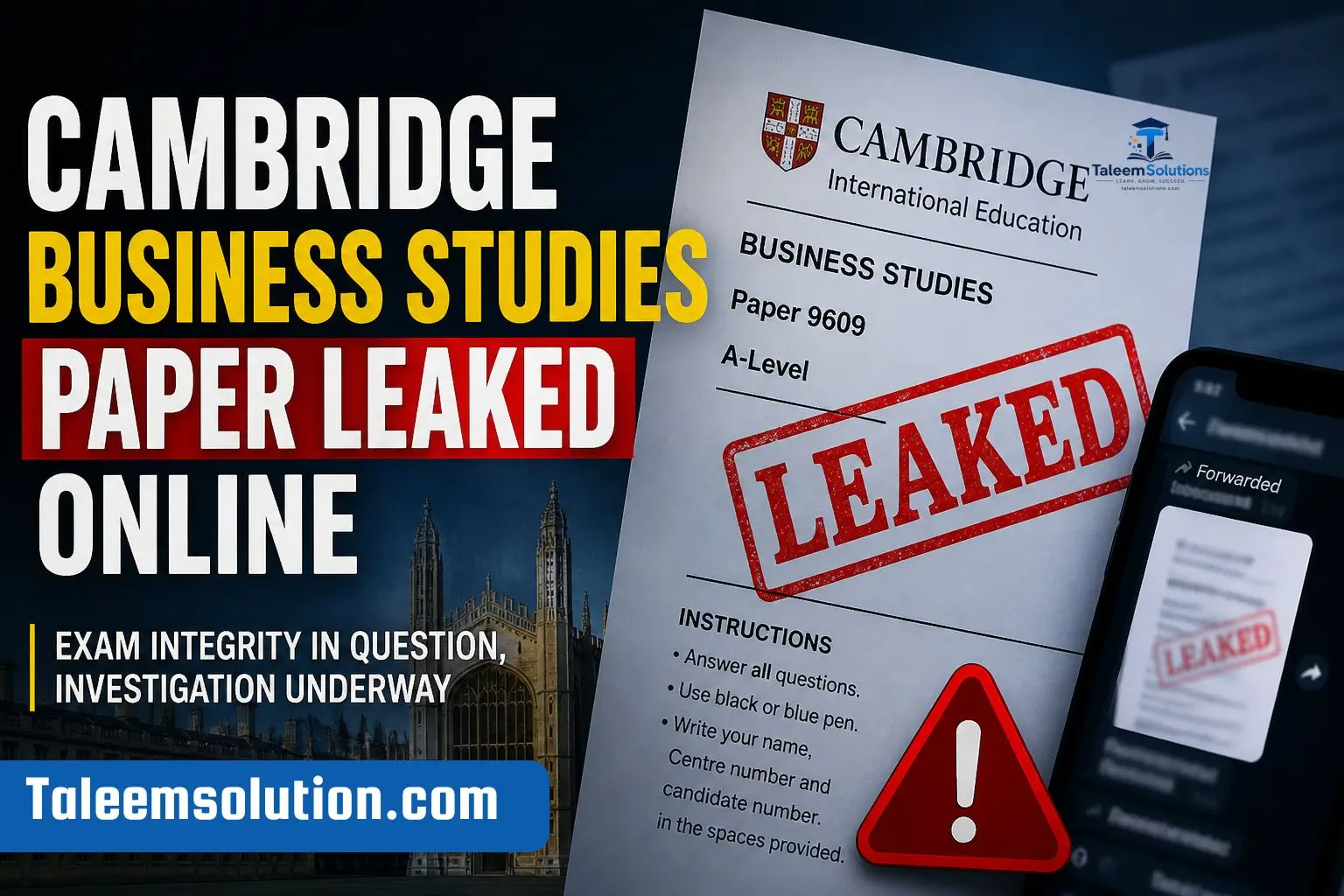 Cambridge Business Studies Paper Leaked Online 2026