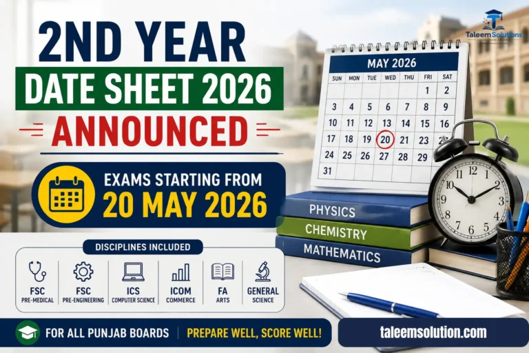 2nd Year Date Sheet 2026-Full Schedule
