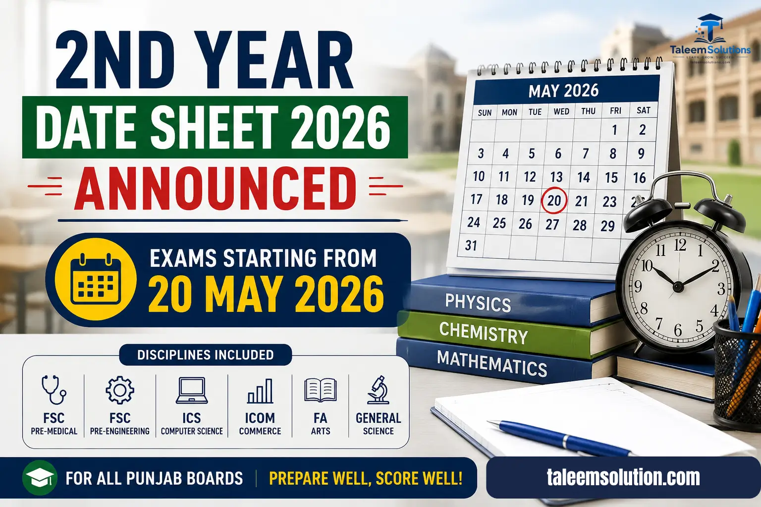 2nd Year Date Sheet 2026-Full Schedule