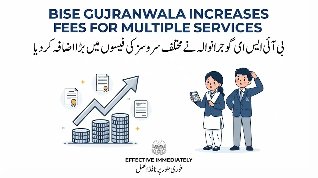 BISE Gujranwala Increases Fees for Multiple Services
