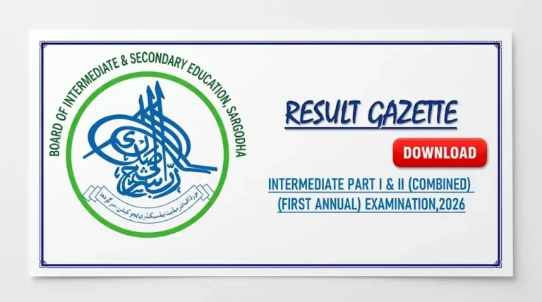BISE Sargodha 12th Class Result Gazette Released