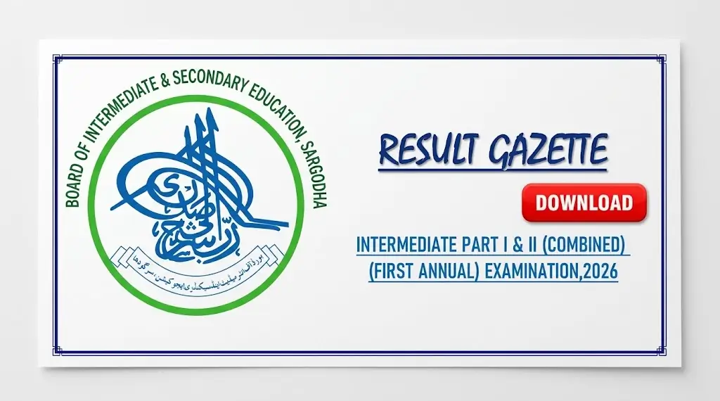 BISE Sargodha 12th Class Result Gazette Released