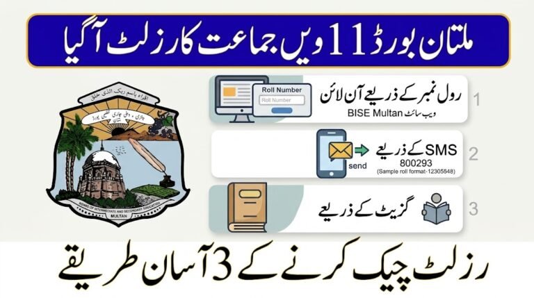 3 Ways to Check BISE Multan Board 11th Class Result 2026
